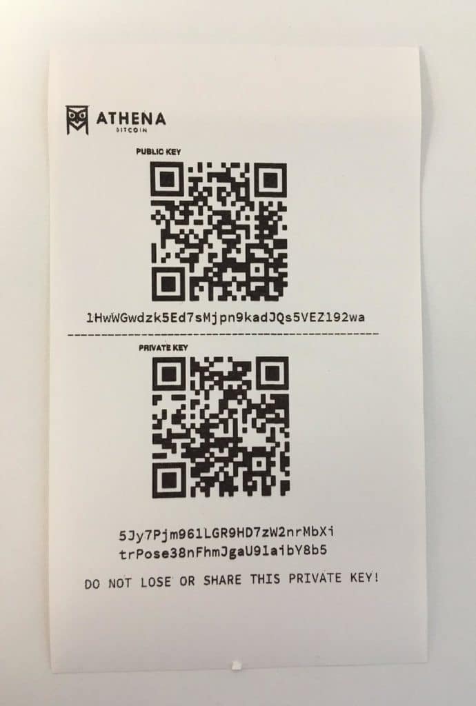 stampante portafoglio di carta bitcoin)