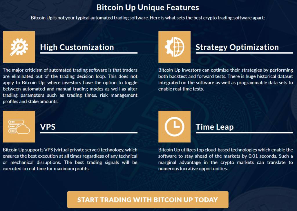 bitcoin up features