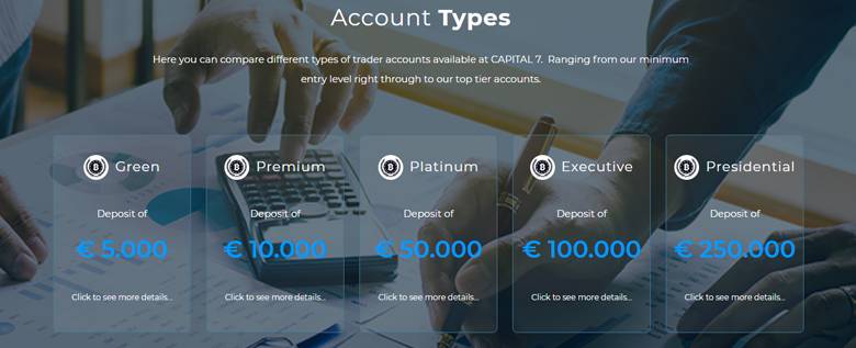Capital Seven - Account Types