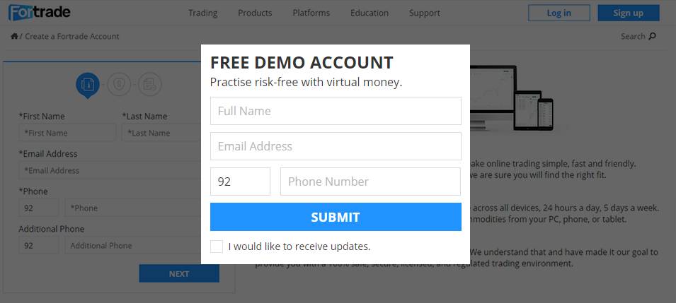 Fortrade Demo Trading Account