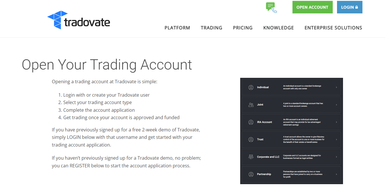 tradovate - Open Your Trading Account