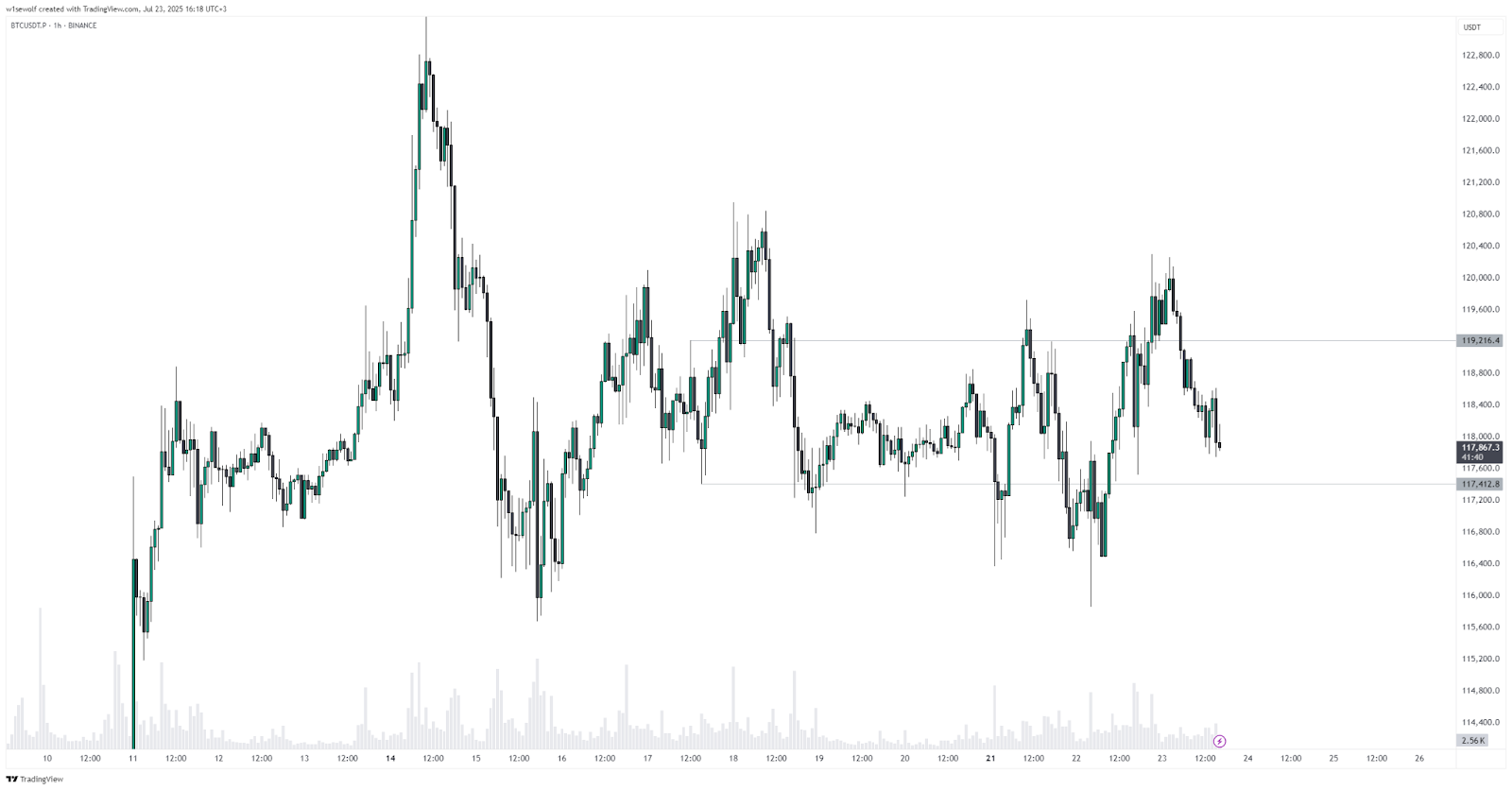 BTC is trading in a consolidation range between $115,000 and $120,000 - The Coinrevolution.